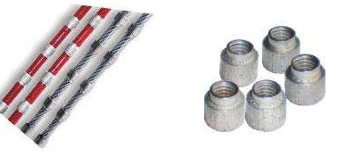 Raw materials needed for assembling diamond wire saw